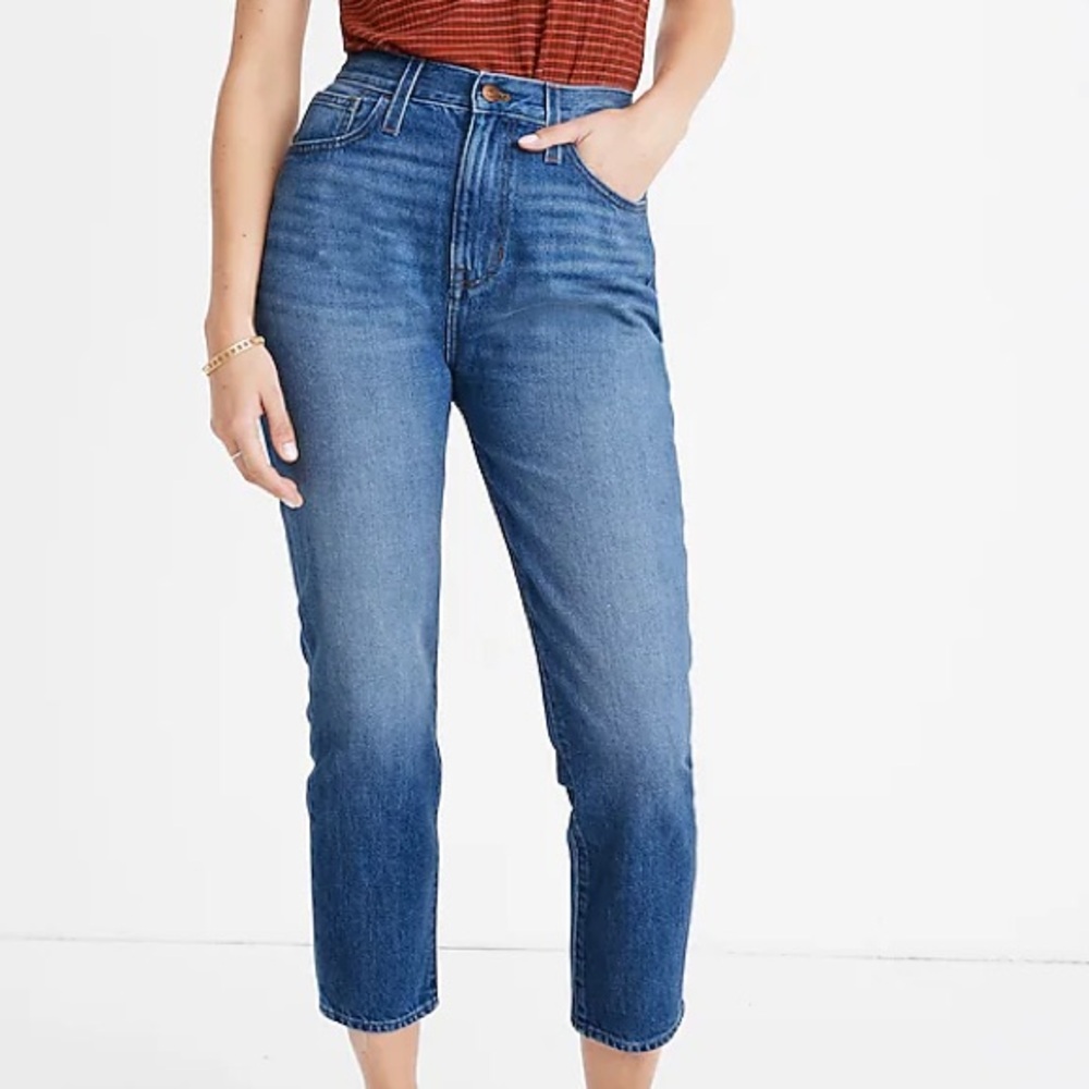 Madewell High Rise “The Momjean” Stratfield Dark Wash Size 26